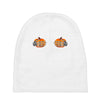 pumpkin skull hand Baby Beanies