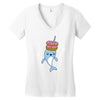 narwhal donuts kawaii cute unicorn harajuku sweet cool awesome Women's V-Neck T-Shirt