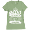 Queens Are Born In January Ladies Fitted T-Shirt