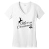 merry christmas flower Women's V-Neck T-Shirt