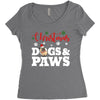 christmas dogs and paws Women's Triblend Scoop T-shirt