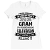 Super Cool Gran Of A Freaking Awesome Grandson Ladies Fitted T-Shirt