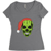 santa clous skeleton Women's Triblend Scoop T-shirt