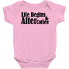 life begins after coffee Baby Onesie