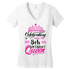 Celebrating With the 8th Birthday Queen Women's V-Neck T-Shirt