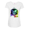 astronaut space cat Maternity Scoop Neck T-shirt