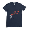 banksy headshot butterfly Ladies Fitted T-Shirt