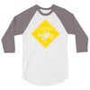 motorcycle caution sign 3/4 Sleeve Shirt