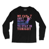 my cat and i stay in tonight Long Sleeve Shirts