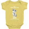 all i care about are cats and like 3 people Baby Onesie
