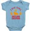 This Girl Loves Shetland Sheepdog Baby Onesie