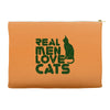real men love cats, funny quote Accessory Pouches