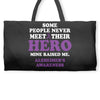alzheimers awareness Weekender Totes