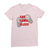 Eat Game Sleep Ladies Fitted T-Shirt
