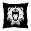 lion head roaring Throw Pillow
