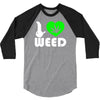 i love weed fun 3/4 Sleeve Shirt