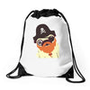 pug in a crew Drawstring Bags