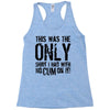 this is the only shirt with no cum Racerback Tank
