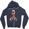 carcinoid cancer ribbon and rose Zipper Hoodie