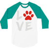 love dog paw 3/4 Sleeve Shirt