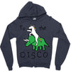 To The Disco (Unicorn Riding Triceratops) Zipper Hoodie