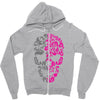 two coloured skull Zipper Hoodie