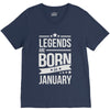 legends are born in january V-Neck Tee