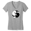 yin yang cat Women's V-Neck T-Shirt