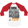 Strong Independent Motivated Leo 3/4 Sleeve Shirt