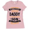 Super Cool Daddy Of A Freaking Awesome Son Ladies Fitted T-Shirt