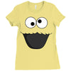 Cookie Monster Face Ladies Fitted T-Shirt