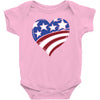 disstressed america flag heart Baby Bodysuit