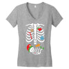 Christmas Skeleton mom and baby maternity Women's V-Neck T-Shirt