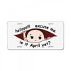 April Peeking Out Baby Boy License Plate