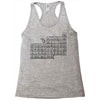 questionable table of elements Racerback Tank