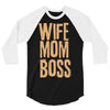 wife mom boss 3/4 Sleeve Shirt