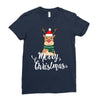 merry cristmas reindeer Ladies Fitted T-Shirt