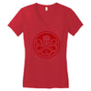 red skull logo avengers marvel comics gift Women's V-Neck T-Shirt
