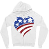 disstressed america flag heart Zipper Hoodie