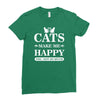 cats make me happy Ladies Fitted T-Shirt