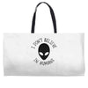 i don't believe in humans Weekender Totes