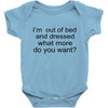 i'm oun of bed Baby Bodysuit