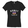 donut touch me funny Women's V-Neck T-Shirt