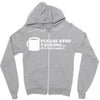 please stop talking it's too early coffee Zipper Hoodie
