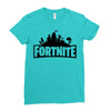 fortnite logo black Ladies Fitted T-Shirt