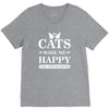 cats make me happy V-Neck Tee