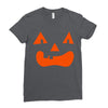 fun face pumpkin Ladies Fitted T-Shirt