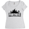 fortnite logo black Women's Triblend Scoop T-shirt
