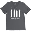 fork handles  four candles   funny V-Neck Tee