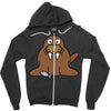 cokelat animal Zipper Hoodie